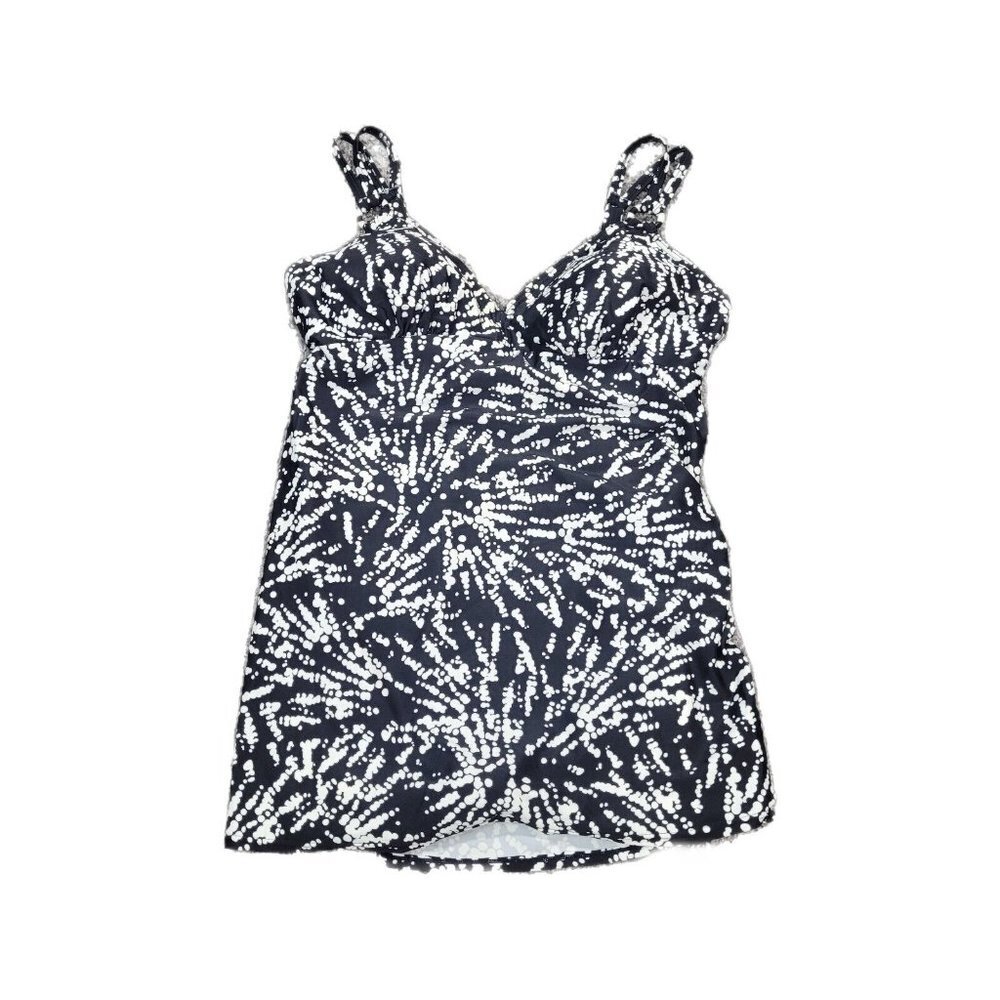 Christina Size 14D One Piece Geometric Full Coverage Swimsuit Built In Bra